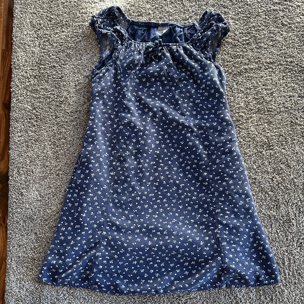 abercrombie kids Navy Blue Floral Cap-Sleeve Dress